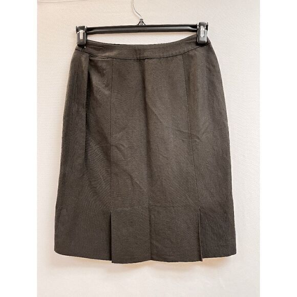 Linda Allard Ellen Tracy Womens Lined Straight Pencil Skirt Brown Size 2 - Picture 2 of 6
